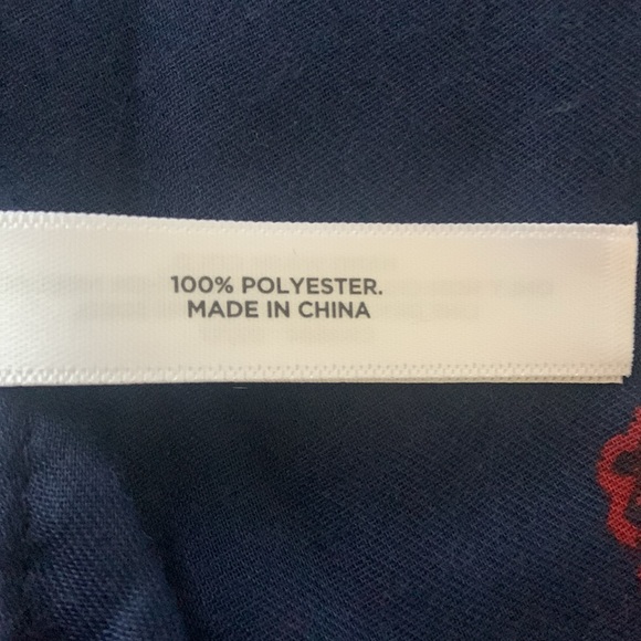 Talbots blue and red 4 tassel scarf. 55 inches by 55 inches - Picture 4 of 7